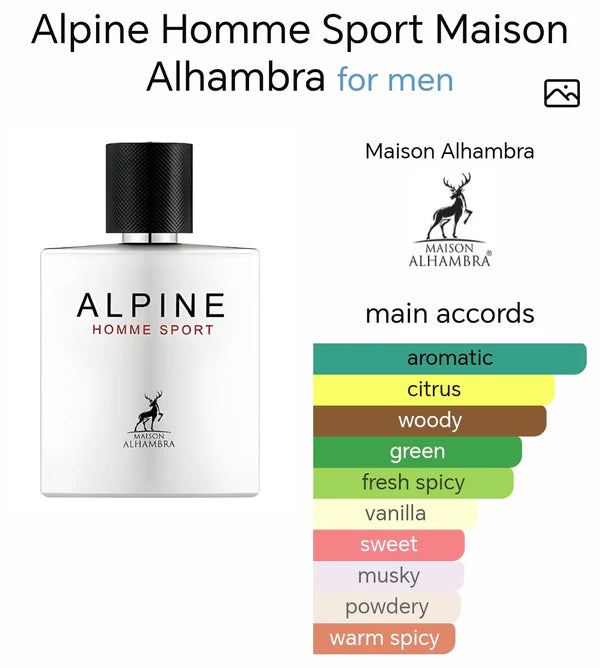 Alpine Homme Sport EDP Spray 100ml by Maison Alhambra