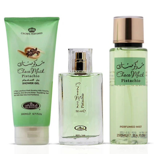Choco Musk Pistachio 3-Piece Perfume Gift Set by Al Rehab