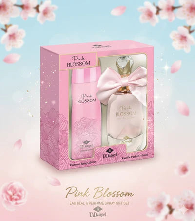 TAD Angel Pink Blossom EDP 100ml Perfume& Body Spray 200ml Gift Set