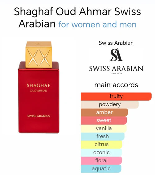 Shaghaf Oud Ahmar EDP 75ml Perfume by Swiss Arabian